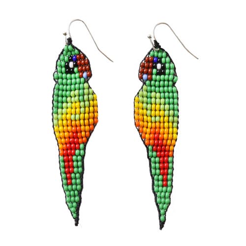 Fosterie Green Parrot Earrings In Green