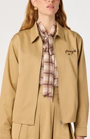 ASTR the Label Alice Embroidered Cotton Blend Jacket