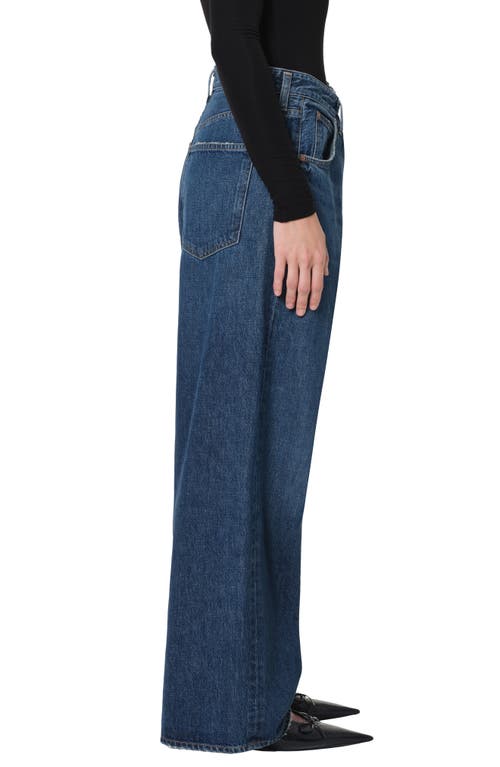 Agolde Vana Fold Waistband Wide Leg Jeans In Blue