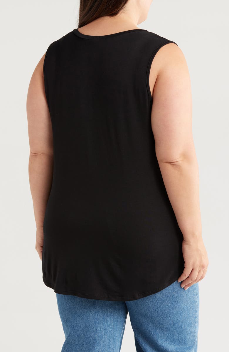 24seven Comfort Apparel V-Neck Jersey Tank, Alternate, color, Black