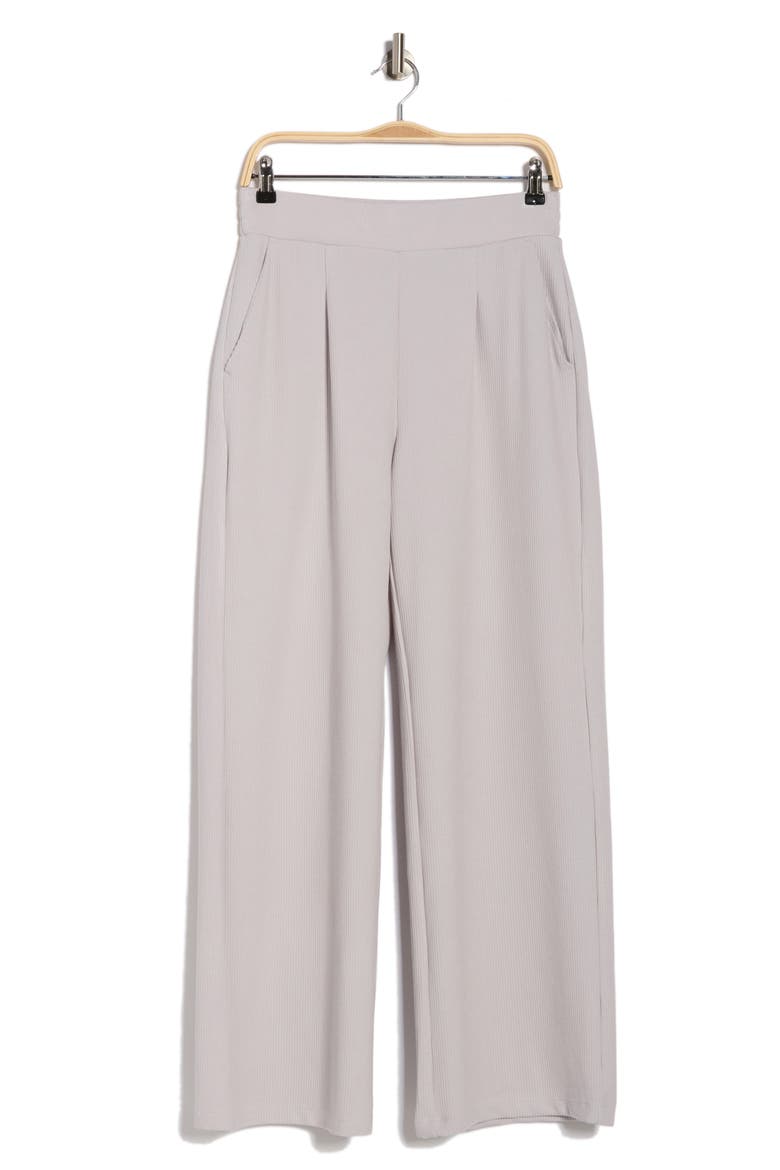 Ribbed Scuba Wide Leg Pants, Alternate, color, LUNAR DUST