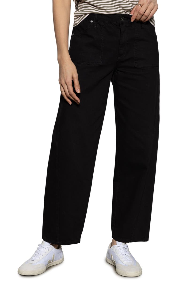 Sanctuary District High Waist Barrel Leg Ankle Jeans, Main, color, 