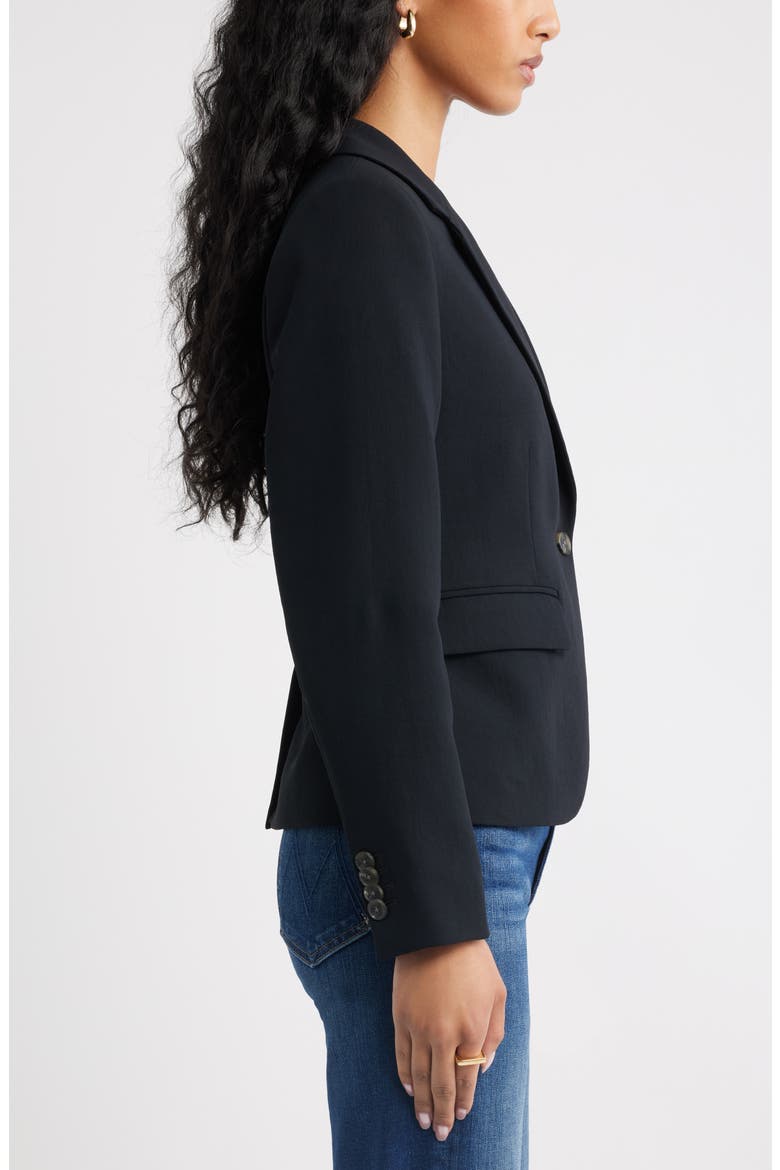 Curator Crepe Shrunken Blazer, Alternate, color, BLACK