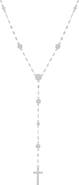 LANA 14K Gold Cross Disc Lariat Necklace