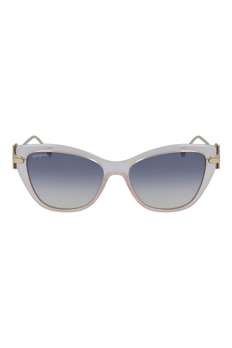 55mm Cat Eye Sunglasses, Main, color, NUDE