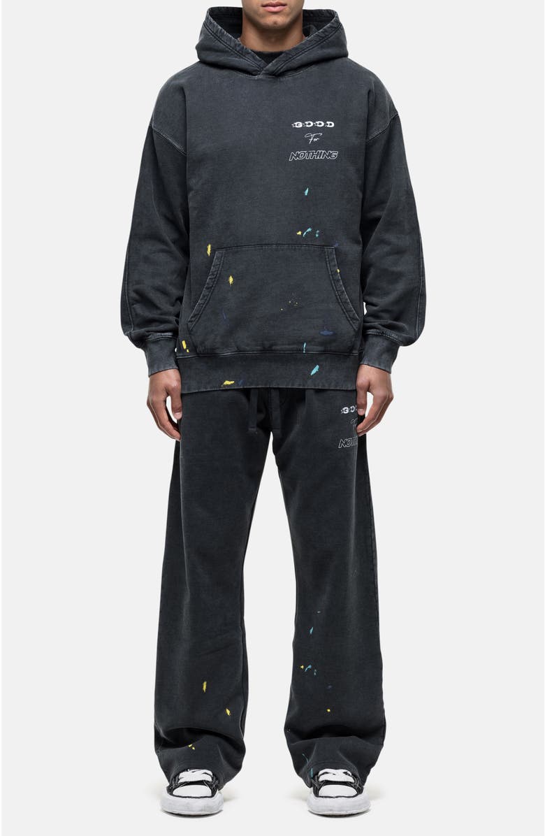 Good For Nothing Nevada Black Paint Relaxed Hoodie, Alternate, color, Black