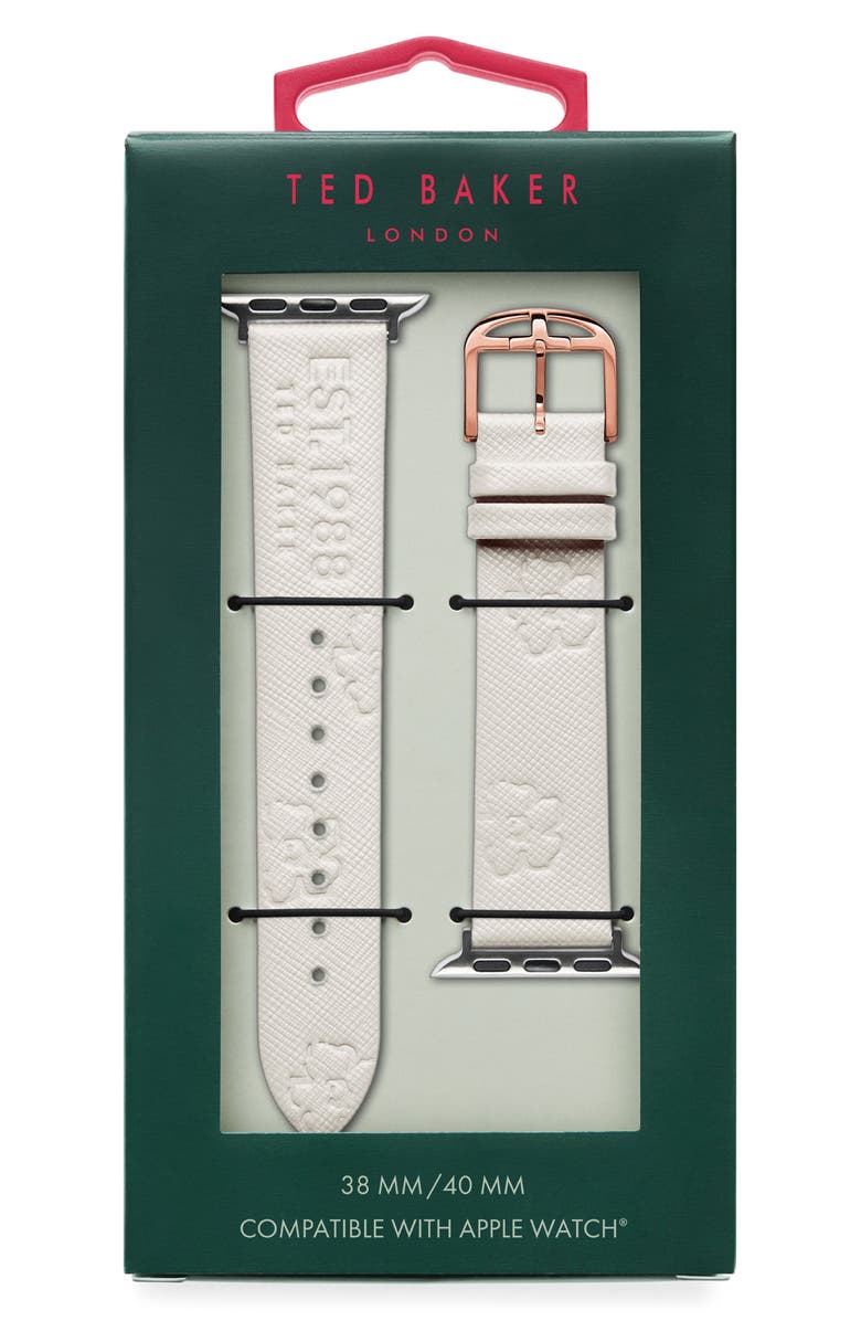 Ted Baker Leather Apple Watch<sup>®</sup> Watchband, Alternate, color, 