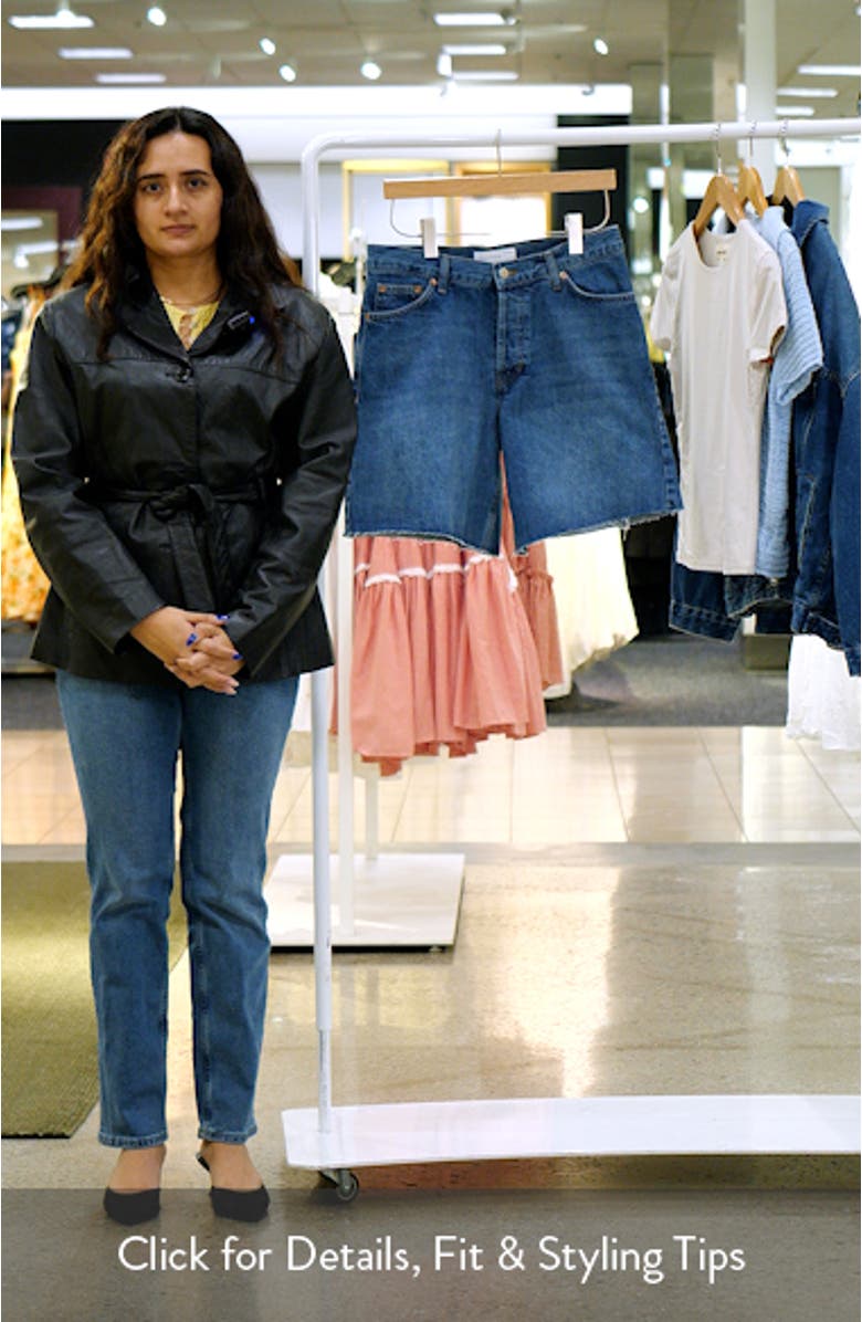 Loose Fit Raw Hem Cutoff Denim Shorts, sales video thumbnail