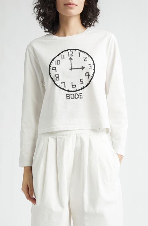 Cross Stitch Clock Long Sleeve T-Shirt