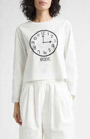 Bode Cross Stitch Clock Long Sleeve T-Shirt