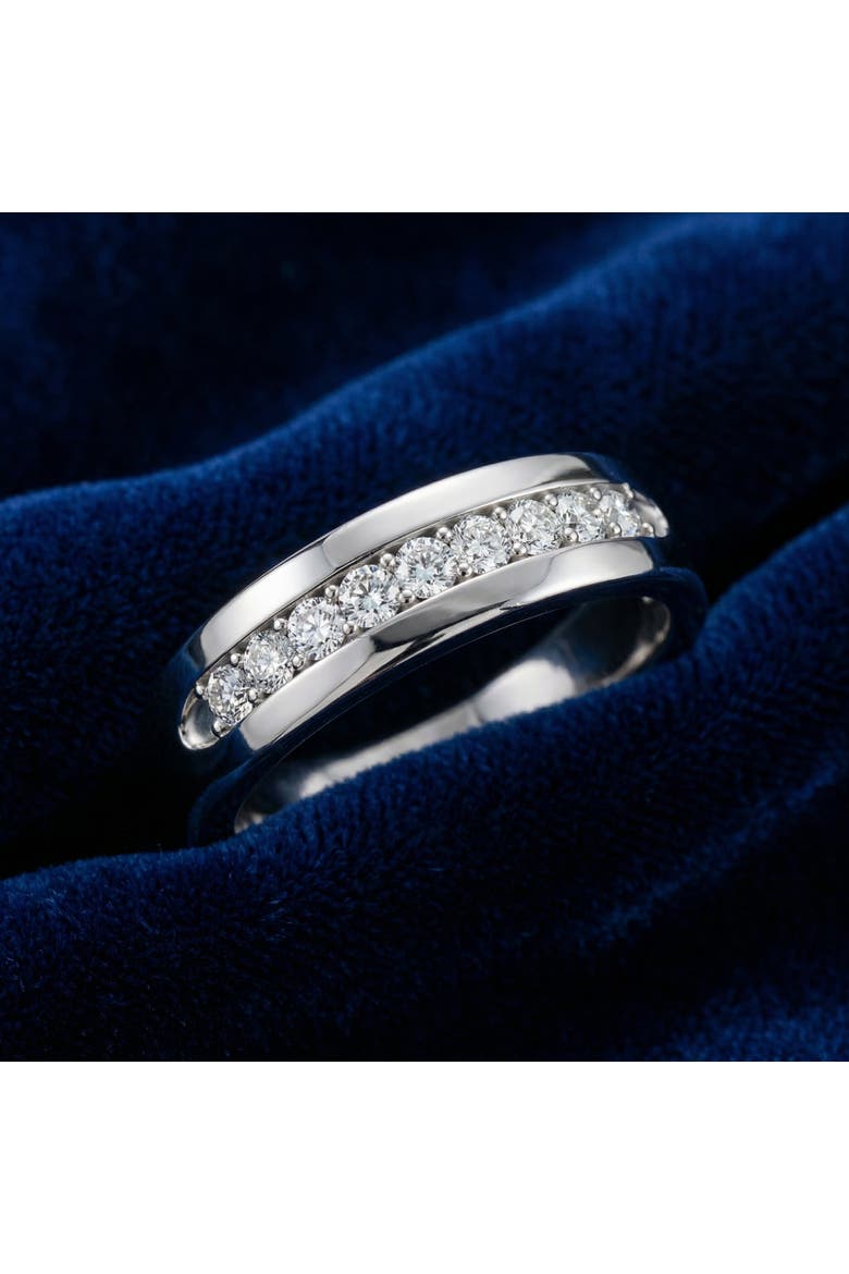 Men's 1/4Ct Polished Diamond Wedding Ring 14k Gold or Platinum Lab Grown EF/VS, Alternate, color, 14k White Gold