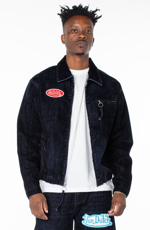Pagans Flocked Bomber Denim Jacket