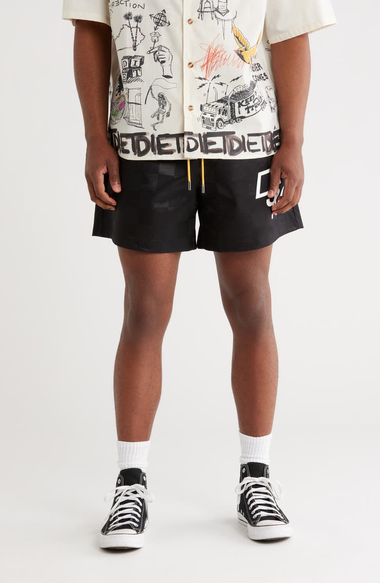 DIET STARTS MONDAY Checkered Shorts, Main, color, 