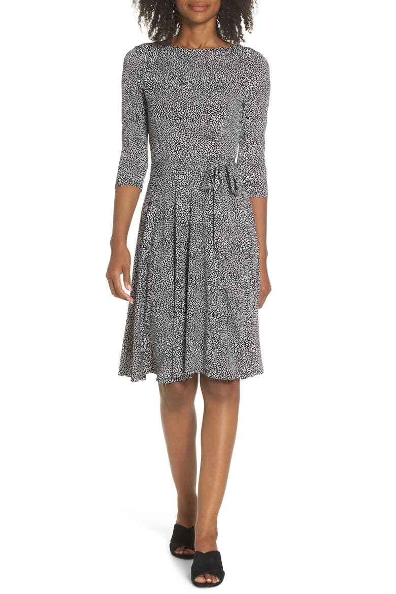 Belted Print Jersey A-Line Dress video