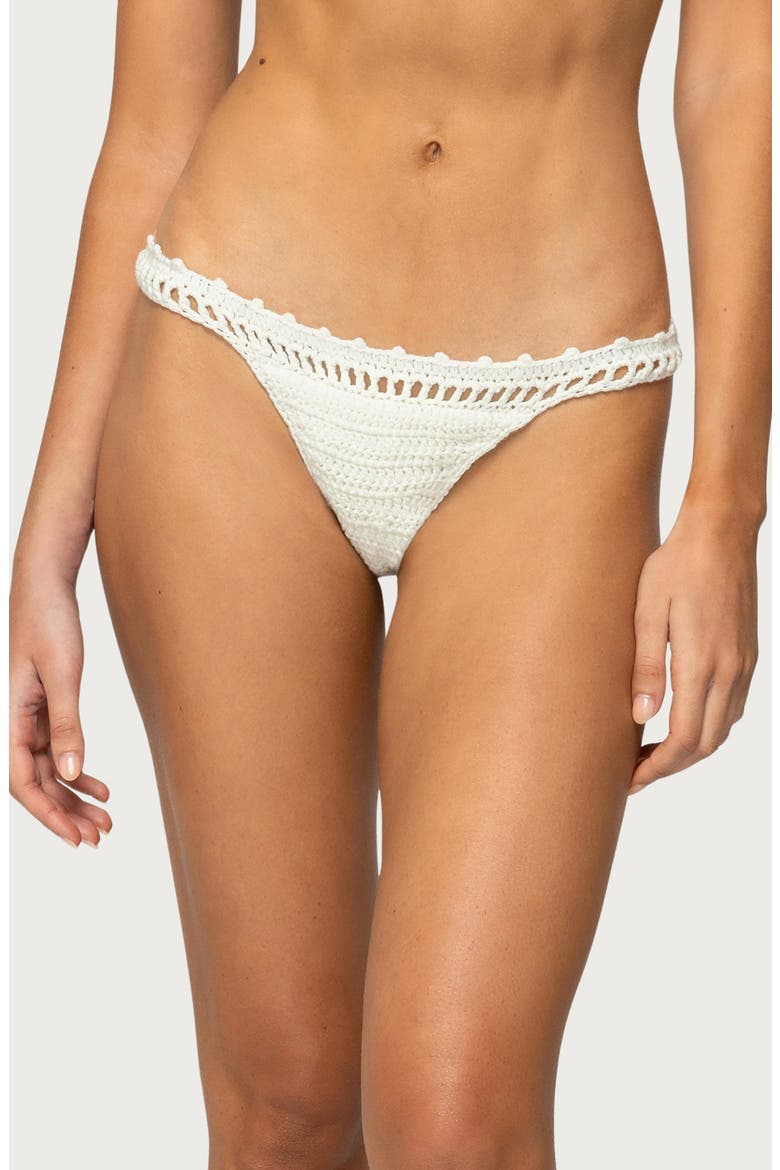 Enzo Crochet Bikini Bottoms, Main, color, WHITE