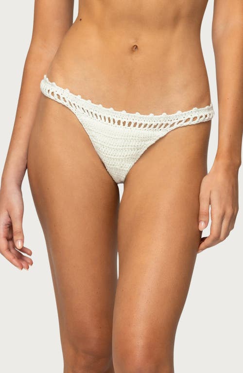 Edikted Enzo Crochet Bikini Bottoms In Neutral
