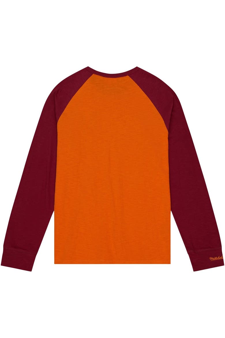 Men's Mitchell & Ness Orange Virginia Tech Hokies Legendary Slub Raglan Long Sleeve T-Shirt, Alternate, color, Orange