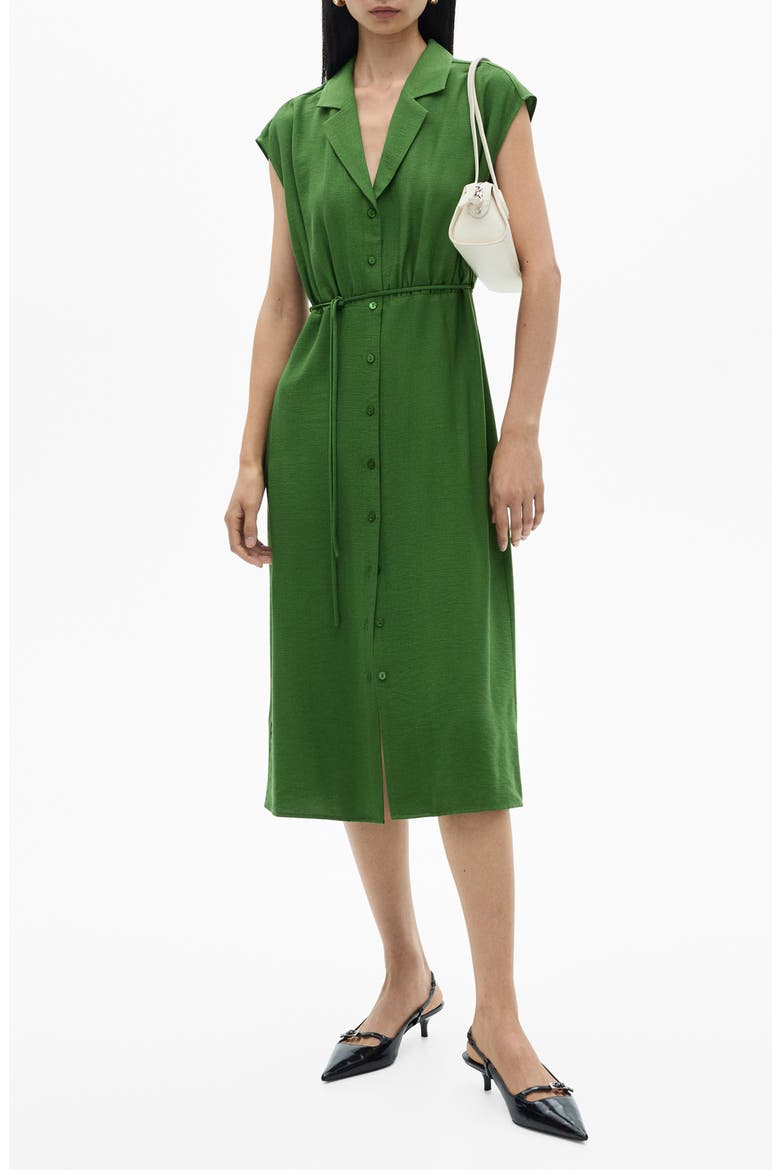 Bow Midi Shirtdress, Main, color, GREEN
