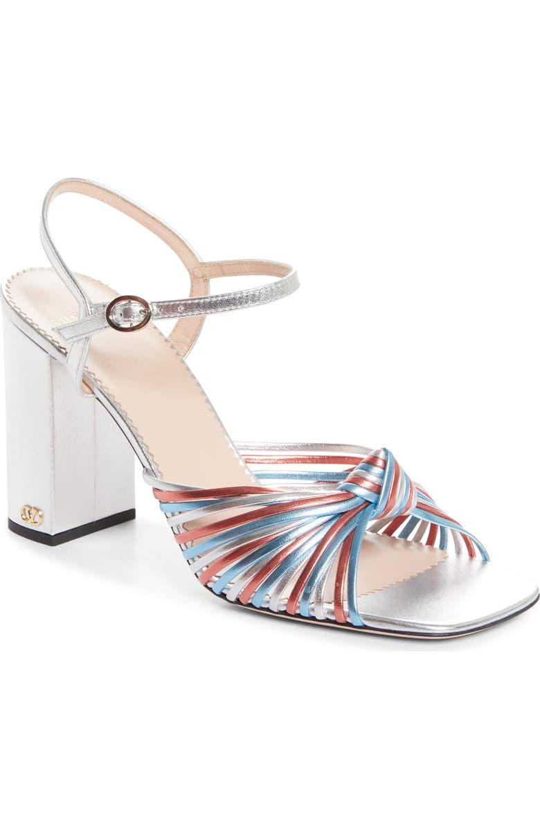 Valentino Annet Ankle Strap Sandal, Main, color, Silver