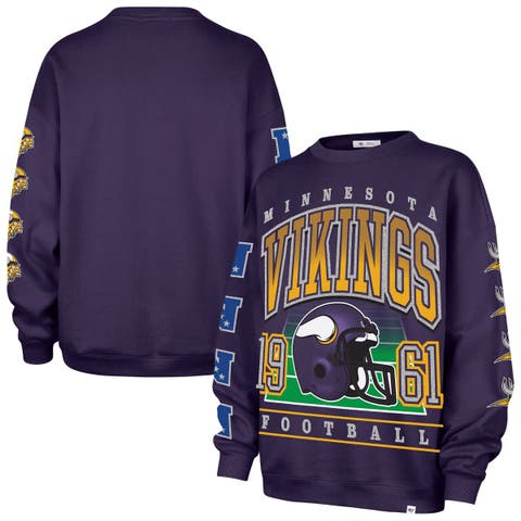 Women's '47  Purple Minnesota Vikings Go Big Oversized Pullover Sweatshirt