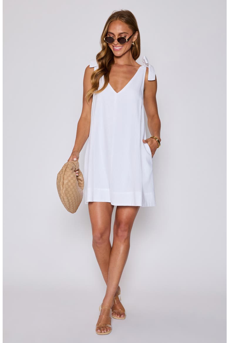 Tara Tie Strap Minidress (Nordstrom Exclusive), Alternate, color, WHITE