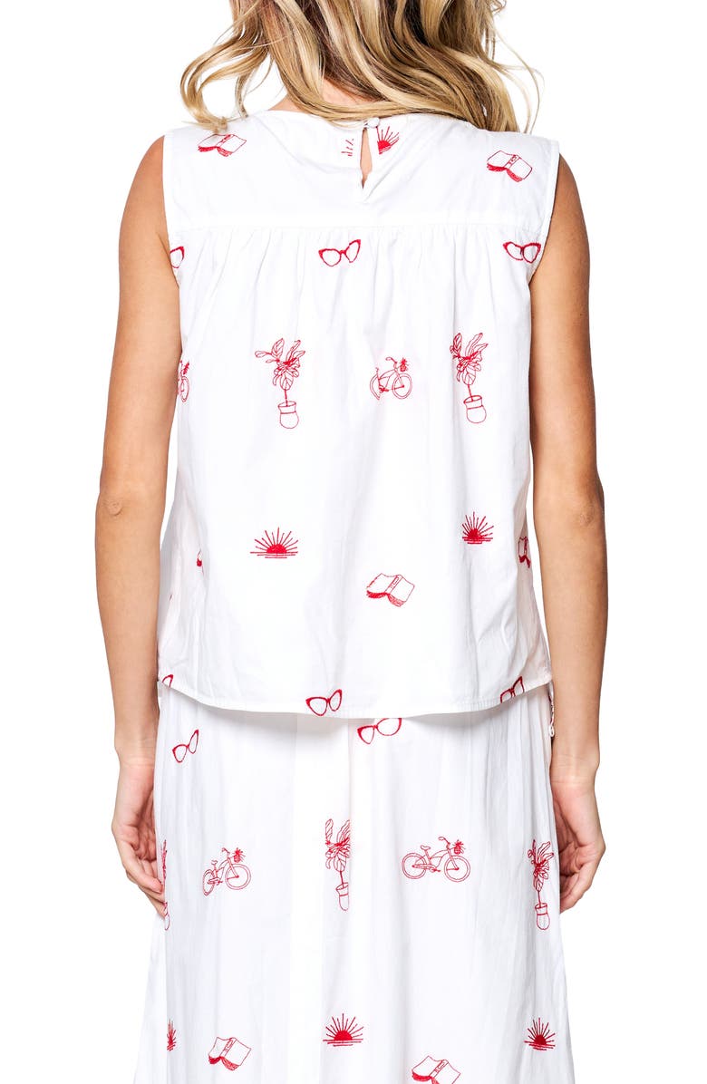 CIEBON Synne Cotton Poplin Top, Alternate, color, Cream