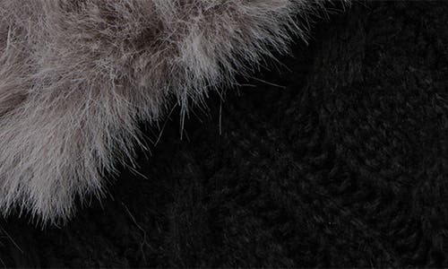 Floopi Faux Fur Trim Scuff Slipper In Black