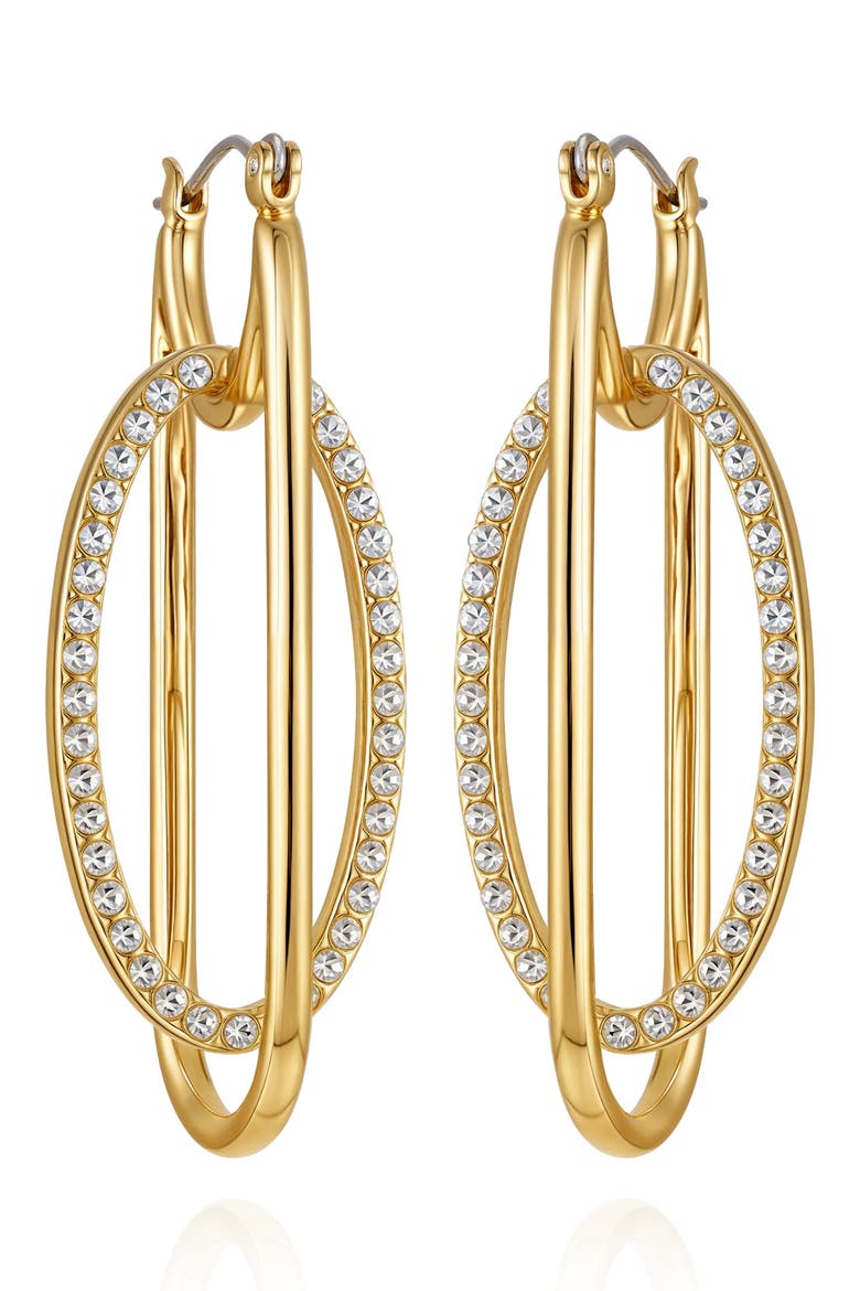 Pavé Hoop Earrings, Alternate, color, GOLD