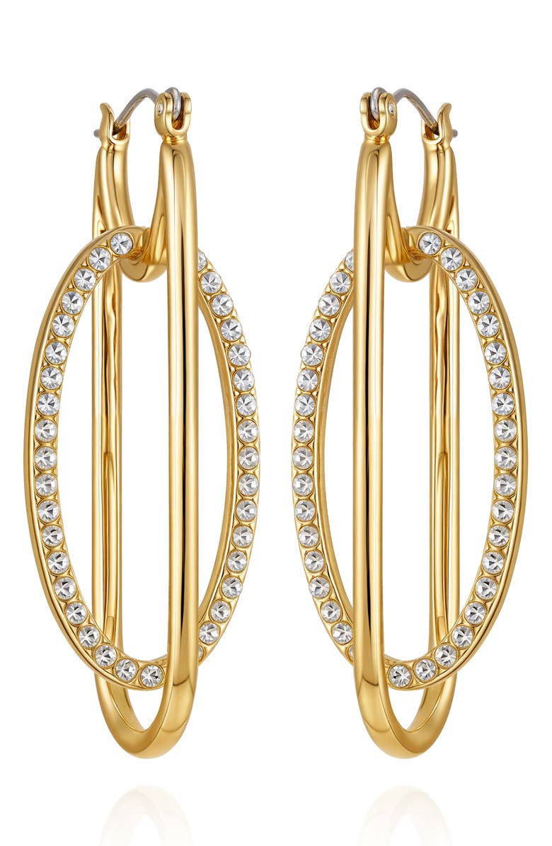 Vince Camuto Pavé Hoop Earrings, Alternate, color, Gold