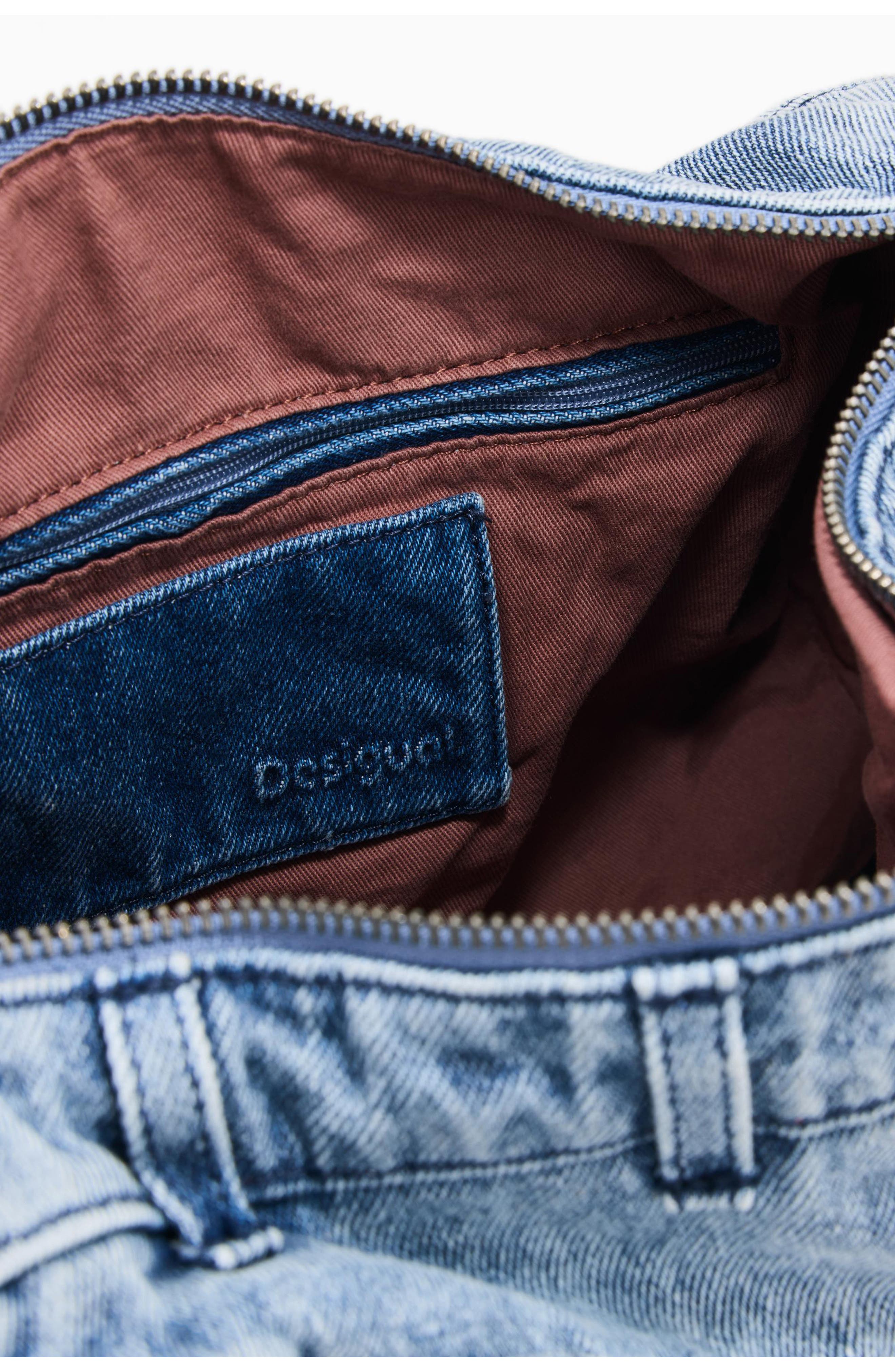 Desigual Denim Pockets East/West Bag, Alternate, color, Light Blue