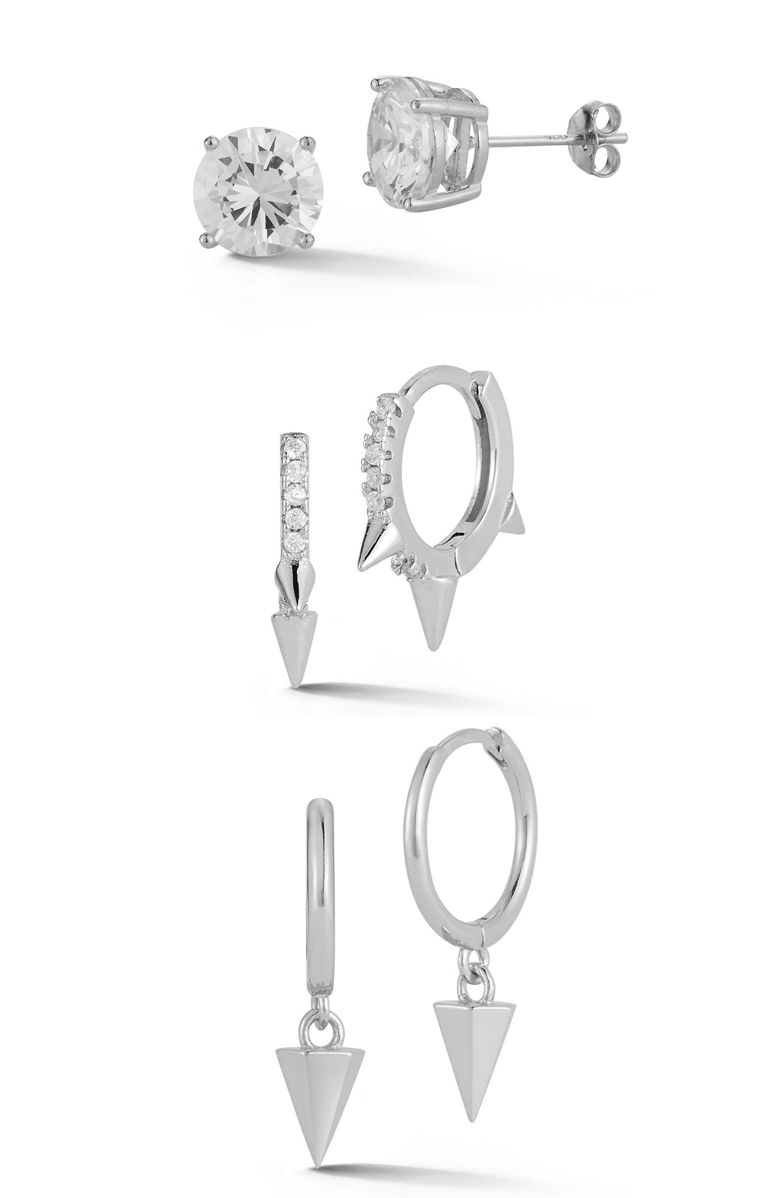 GLAZE JEWELRY Set of 3 Sterling Silver Earrings