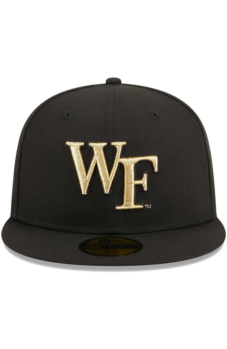 New Era Men's New Era Black Wake Forest Demon Deacons Evergreen 59FIFTY Fitted Hat, Alternate, color,