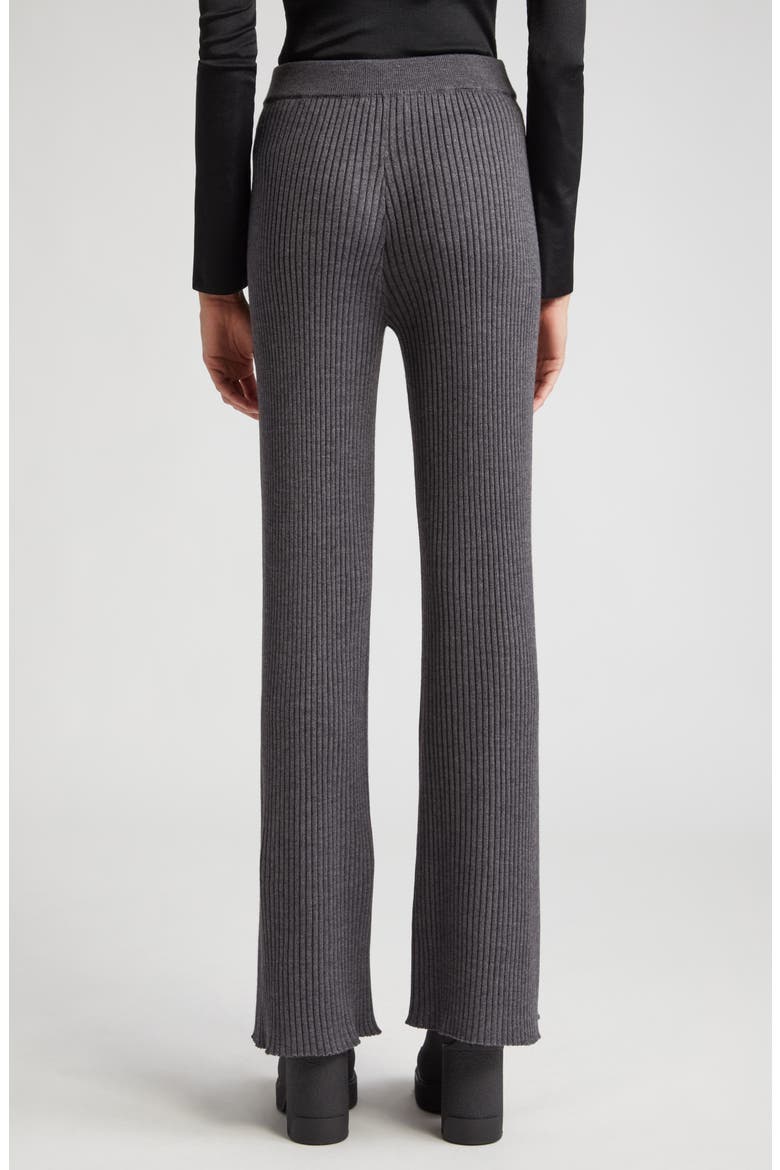 Logo Patch Virgin Wool Blend Rib Sweater Pants, Alternate, color, DARK GREY