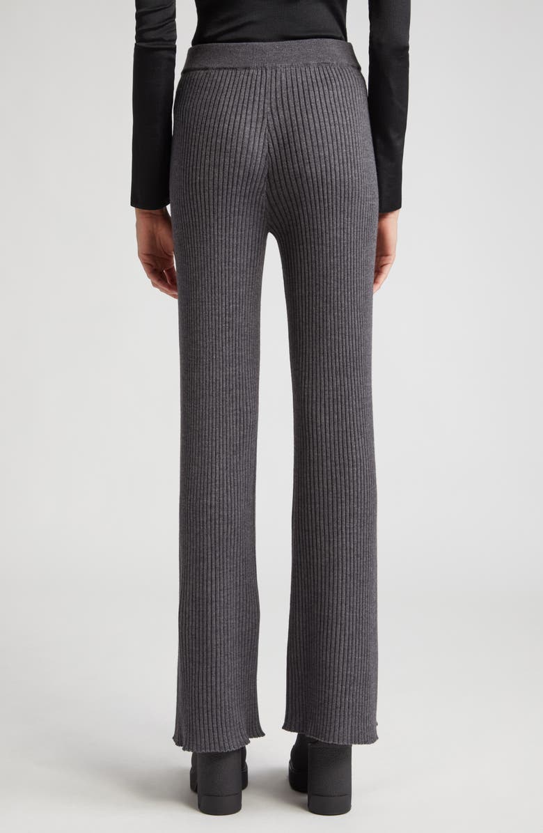 Moncler Logo Patch Virgin Wool Blend Rib Sweater Pants, Alternate, color, 