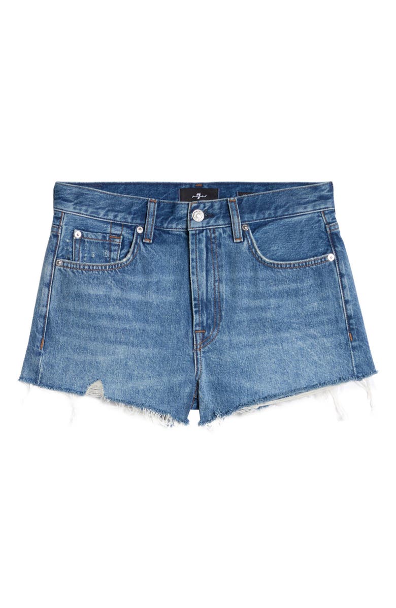 7 For All Mankind June High Waist Cutoff Denim Shorts, Alternate, color, Stampede