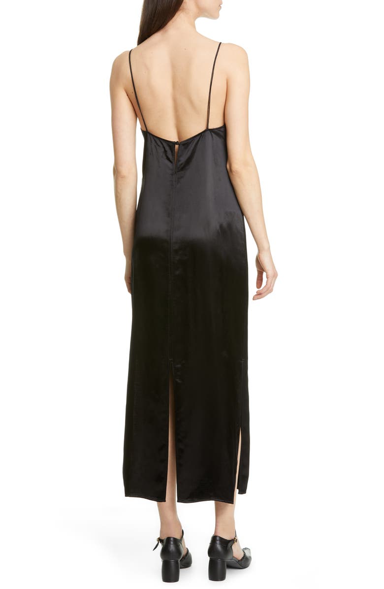 Khaite Lace Inset Satin Midi Slipdress, Alternate, color, 