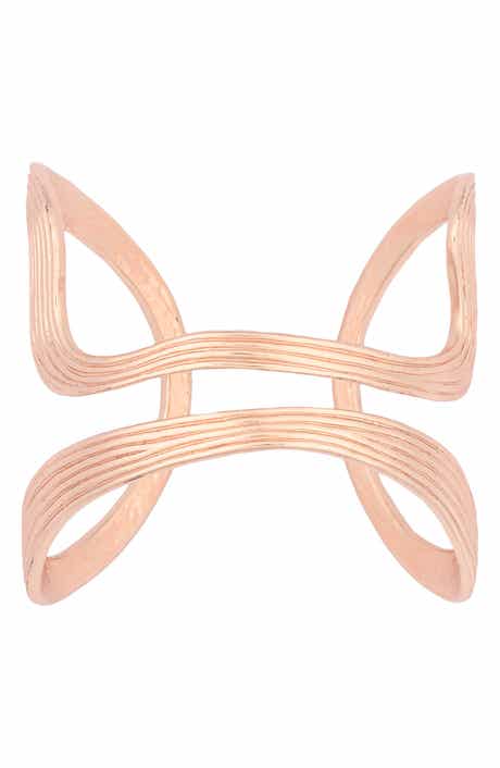 Karine Sultan Brushed Openwork Cuff Bracelet