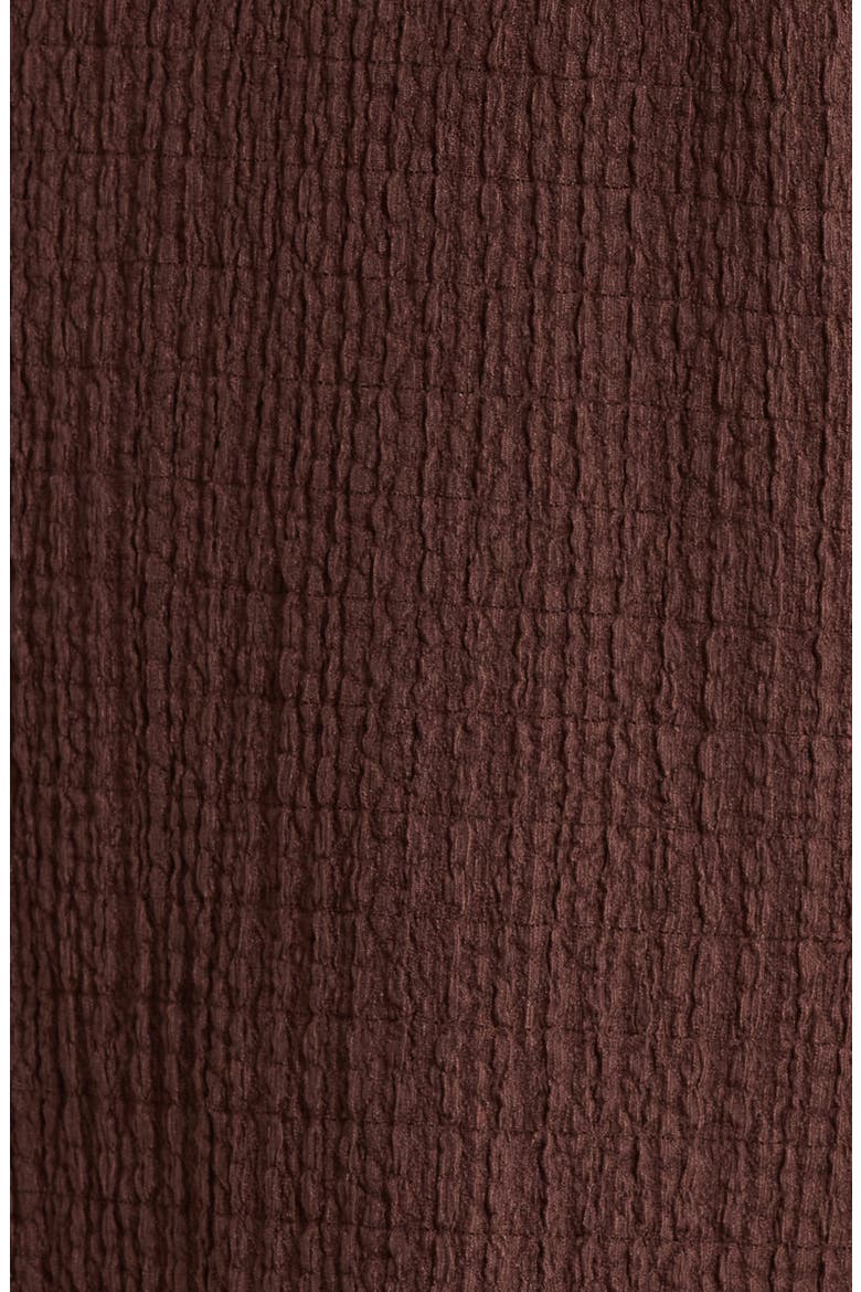 Puckered Wide Leg Pull-On Ankle Pants, Alternate, color, FUDGE