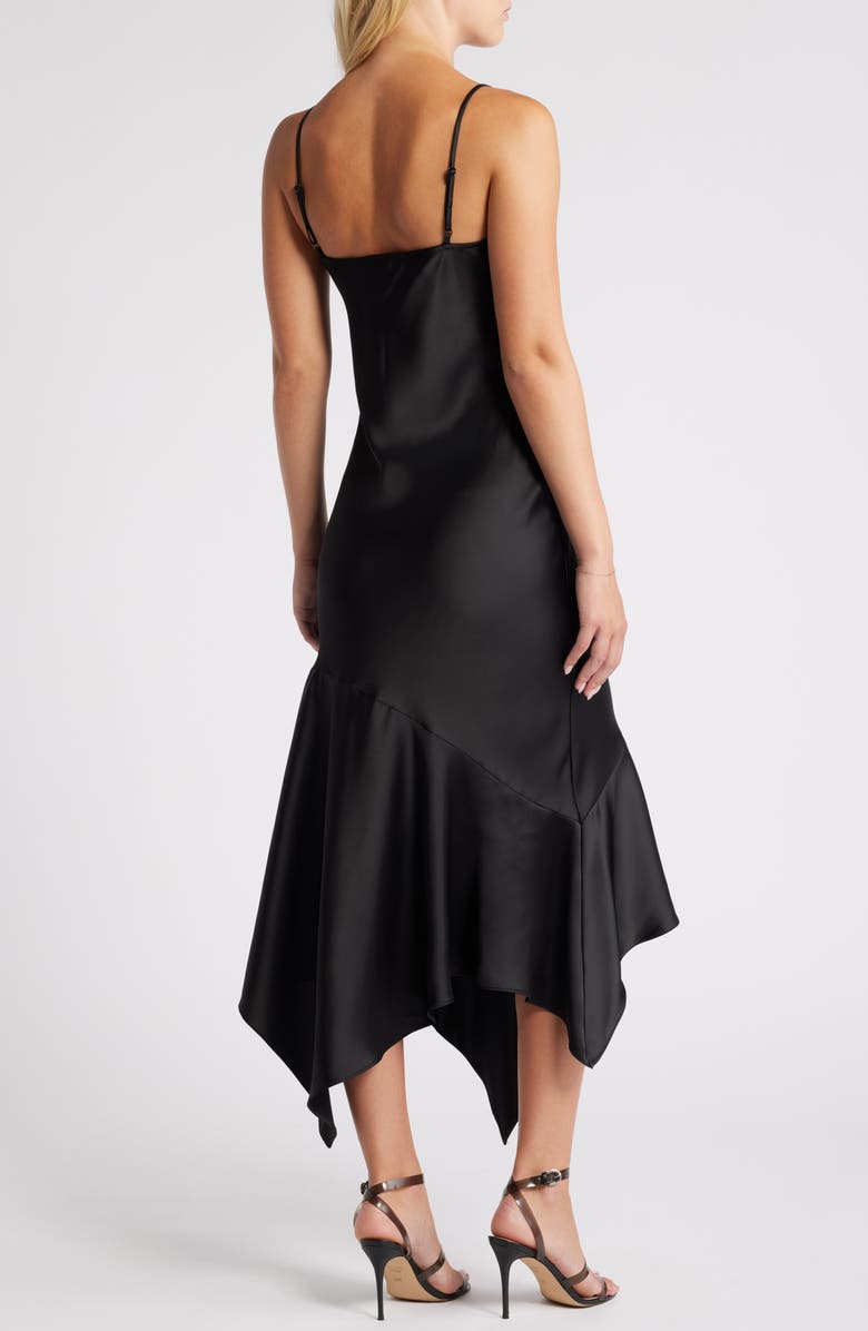 Steve Madden Lucielle Handkerchief Hem Satin Slipdress, Alternate, color,