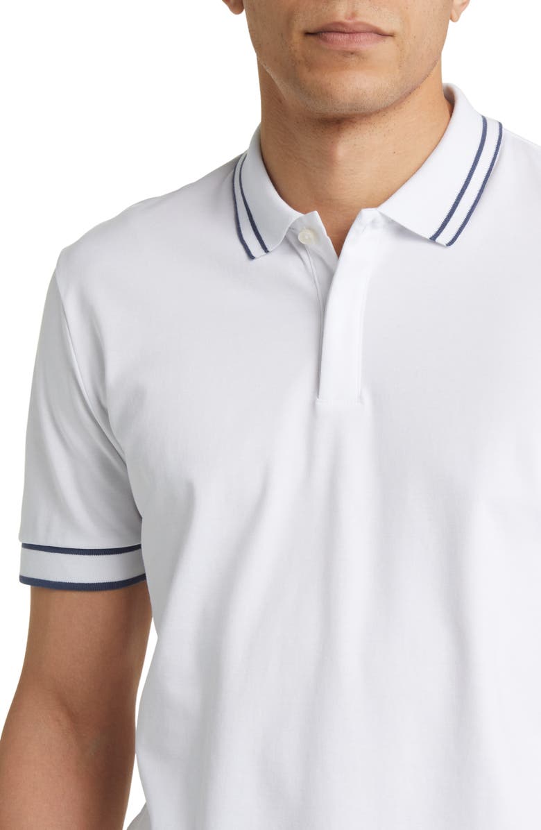 BOSS Parlay Tipped Cotton Polo, Alternate, color, White