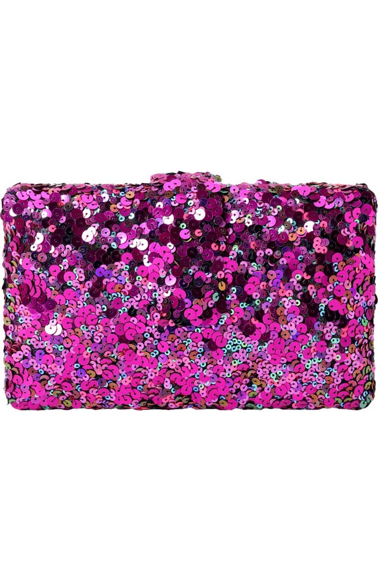 Simitri Classic Sequin Kitsch Clutch, Main, color, Radiant Rani