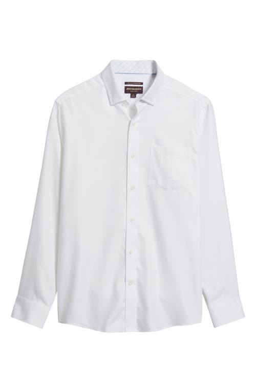 Johnston & Murphy Non-iron Cotton Dobby Dress Shirt In White