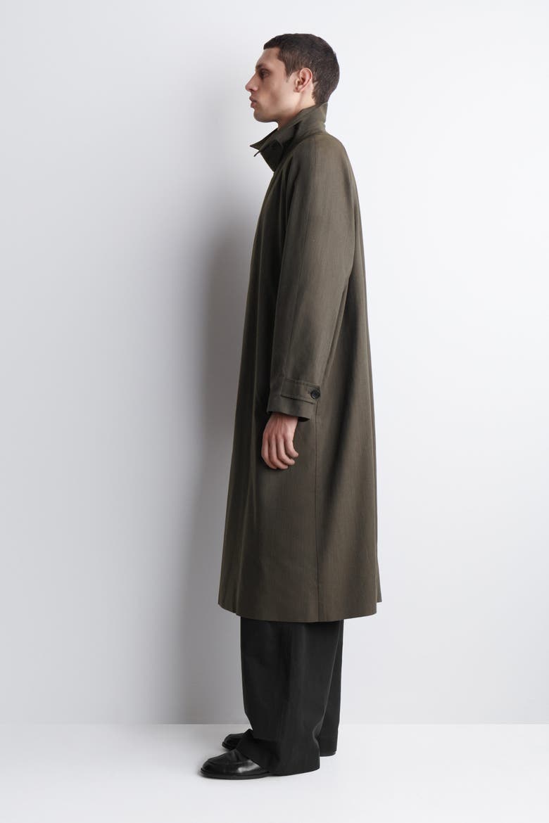 Lightweight Cotton-herringbone Trench Coat, Alternate, color, BROWN MÉLANGE