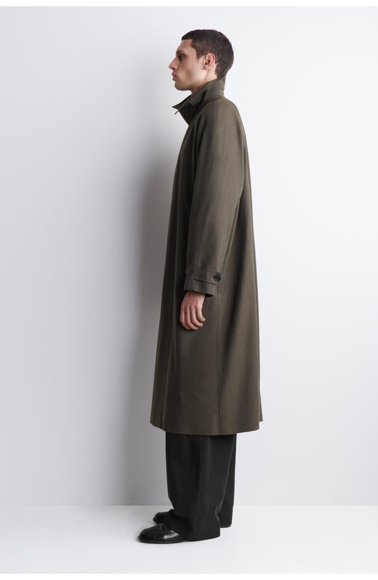 COS Lightweight Cotton-herringbone Trench Coat, Alternate, color, Brown Mélange