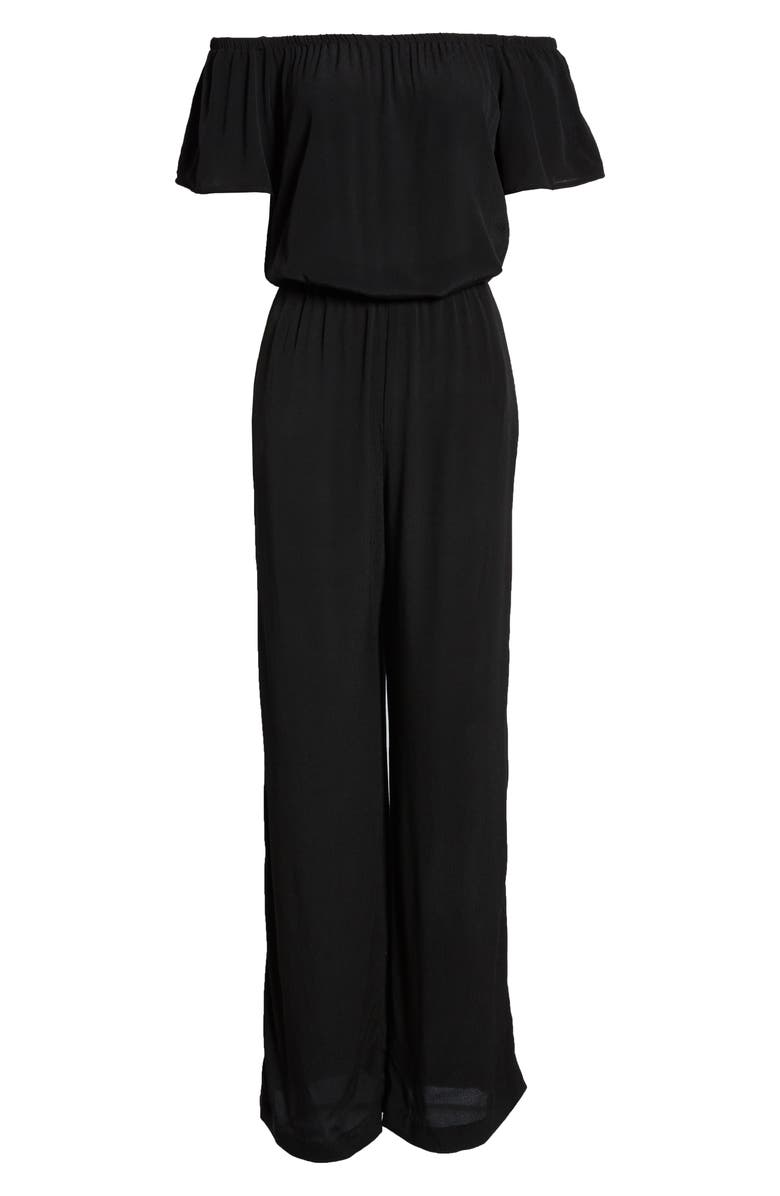 Charles Henry Off the Shoulder Wide Leg Jumpsuit, Alternate, color, 