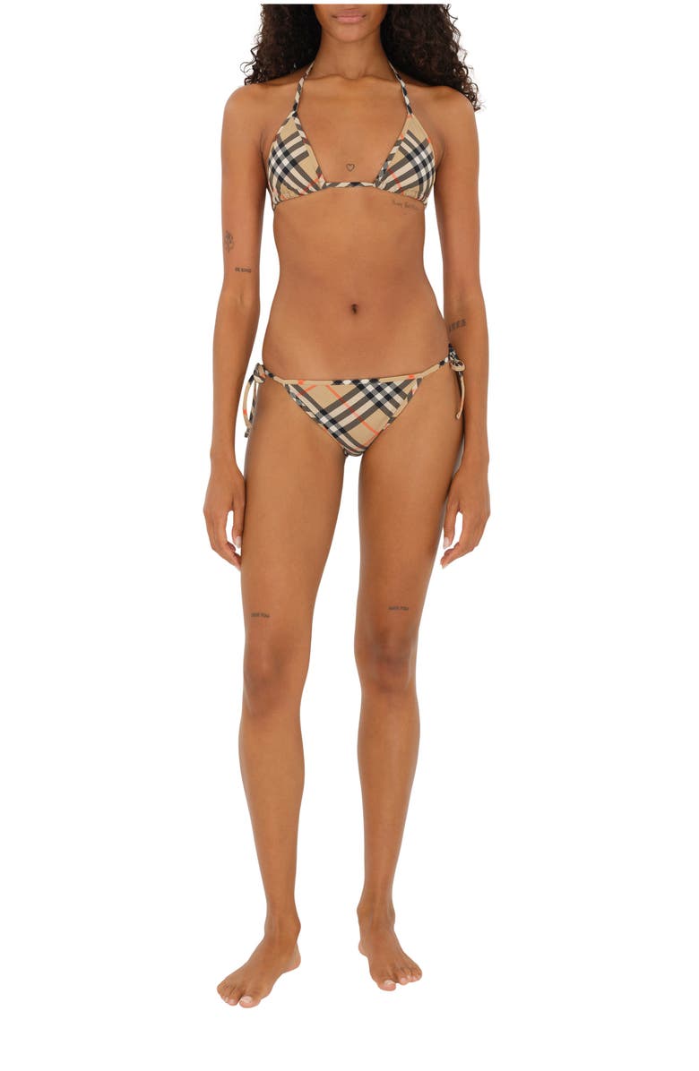 Burberry Check Bikini Briefs, Main, color, Sand