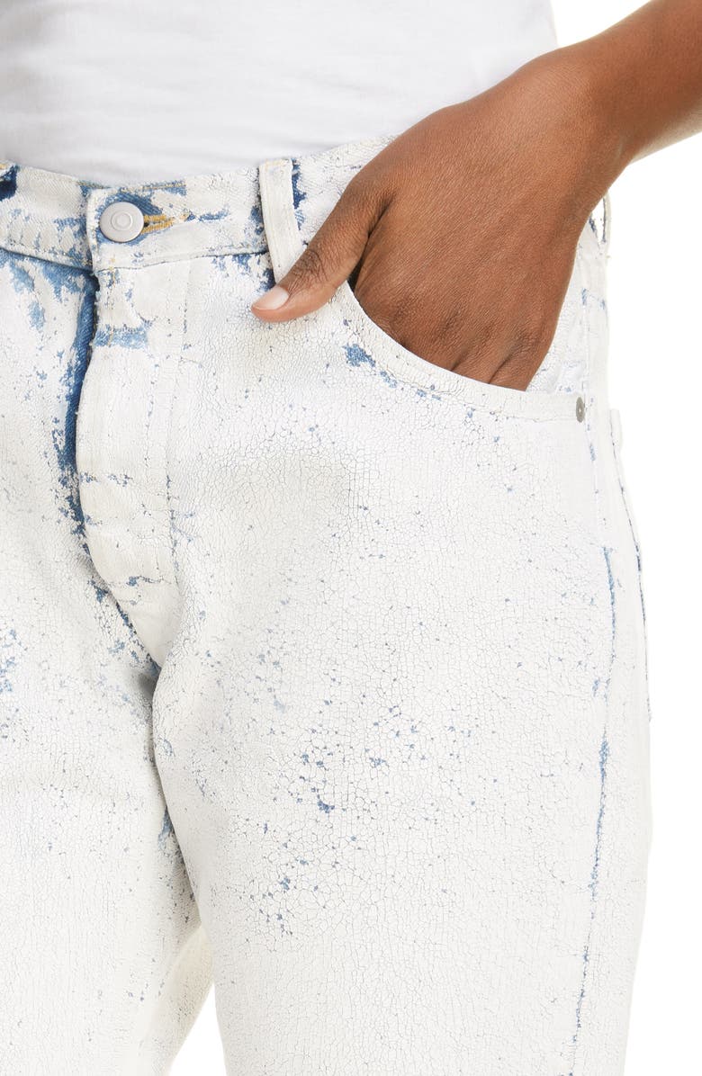 Maison Margiela Bianchetto Hand Painted Boyfriend Jeans, Alternate, color, 