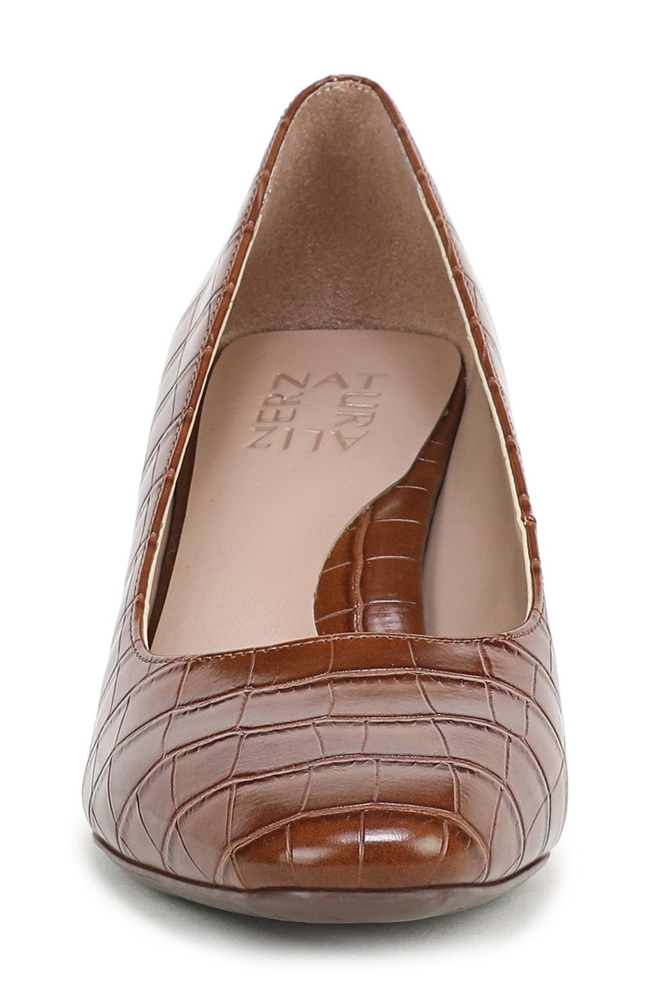 Yuri Square Toe Pump, Alternate, color, DARK BROWN CROCO FAUX LEATHER