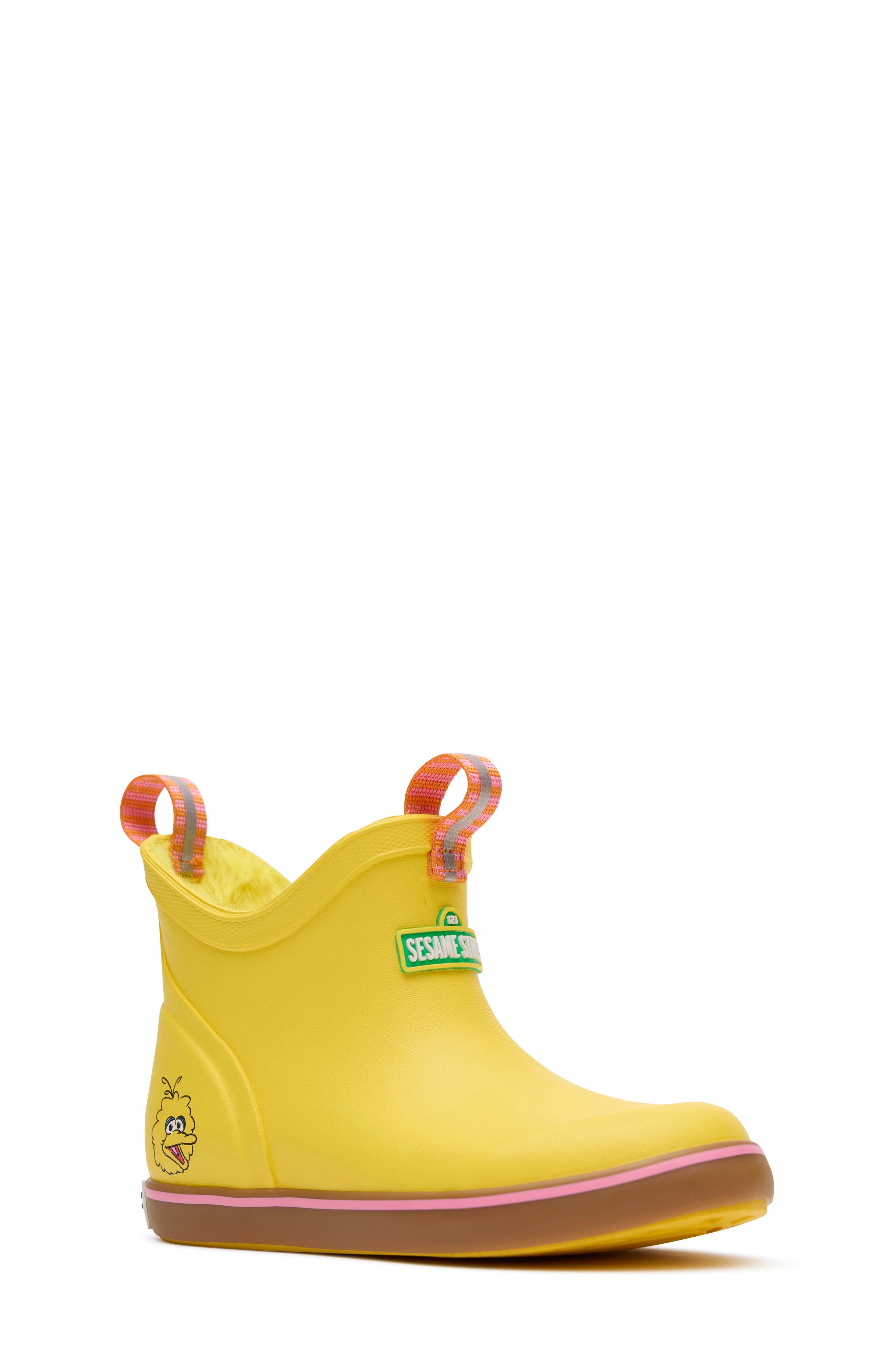XTRATUF Kids' Sesame Street<sup>®</sup> Ankle Deck Waterproof Boot, Main, color, Big Bird Yellow
