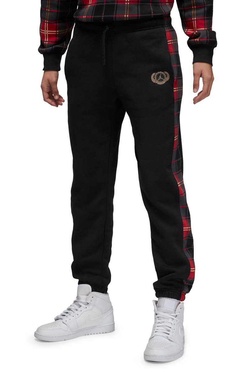 Jordan Brooklyn Plaid Fleece Sweatpants, Main, color, 